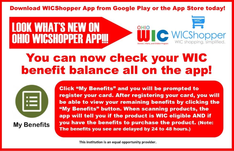 wic ebt shopping list